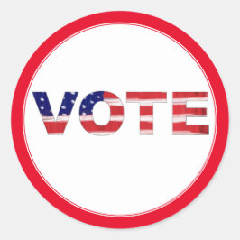 Text in Flag-Farben rot abstimmen Runder Aufkleber