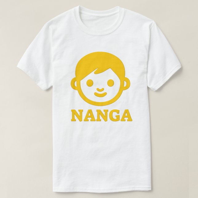 Text in Tasmanisch: Nanga und gelbes Gesicht T-Shirt (Design vorne)