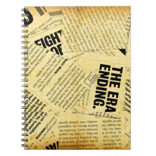 Text in Zeitungen mit altem Papier Notizblock