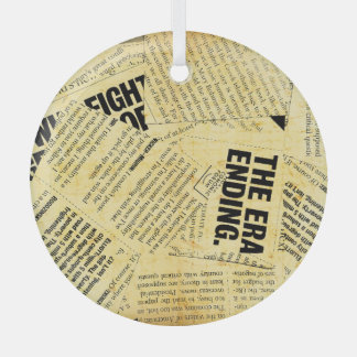 Text in Zeitungen mit altem Papier Ornament Aus Glas