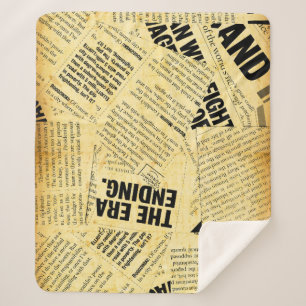 Text in Zeitungen mit altem Papier Sherpadecke