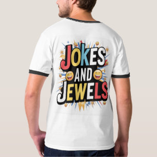 Text-Jokes und Juwelen in mehrfarbigen Farben T-Shirt