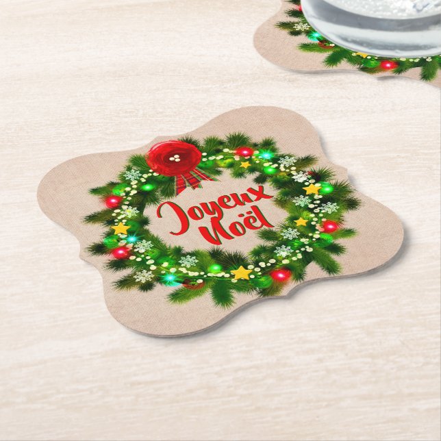 Text Joyeux Noël bearbeiten Untersetzer (angewinkelt)