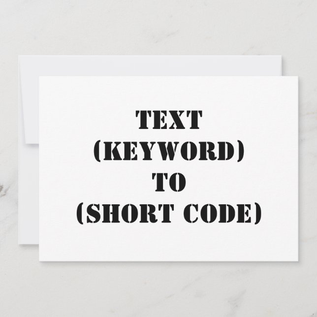 TEXT (KEYWORD) BIS (KURZER CODE) (Vorderseite)
