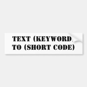 TEXT (KEYWORD) BIS (KURZER CODE) AUTOAUFKLEBER