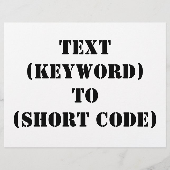 TEXT (KEYWORD) BIS (KURZER CODE) FLYER (Vorne)