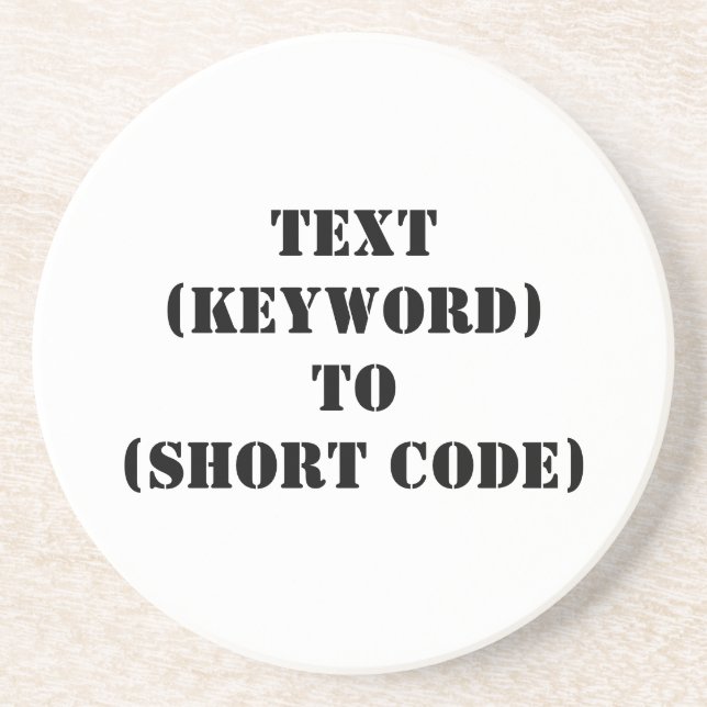 TEXT (KEYWORD) BIS (KURZER CODE) GETRÄNKEUNTERSETZER (Vorne)