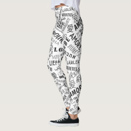 Text-Leggings Liebe Mehrsprachigkeit - Ihre Farben Leggings