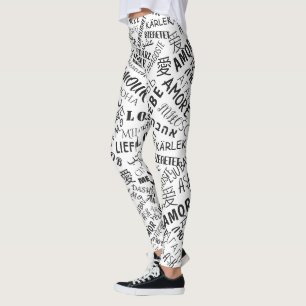 Text-Leggings Liebe Mehrsprachigkeit - Ihre Farben Leggings