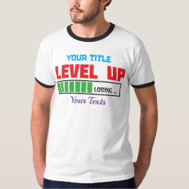 Text 'Level Up' mit grünem Ladefortschritt T-Shirt