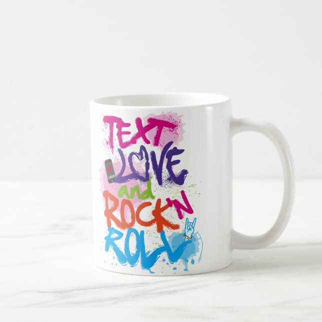 Text, Liebe und Rock 'n Roll Tasse (Rechts)
