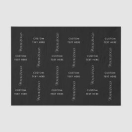 Text Logo Custom Business Company Schwarzer Hinter Seidenpapier