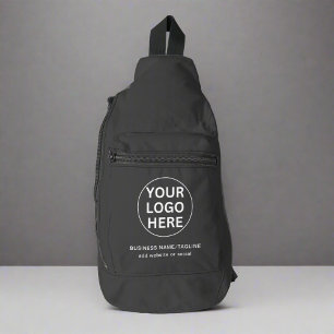 Text & Logo l Werbe-Markengrau Crossbody Bag