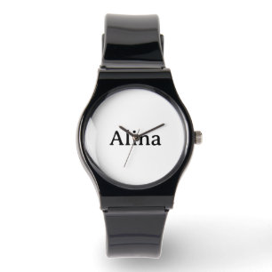 Text löschen Silikon-Armband Schwarz Armbanduhr