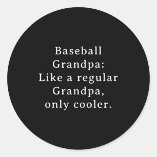 Text Lustiger Opa Baseball Runder Aufkleber