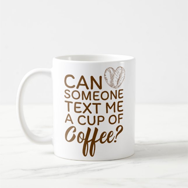 Text mir eine Tasse Kaffee Moderne Linie Art Kaffe (Links)