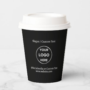 Text mit benutzerdefinierten Schwarzen Logos Moder Pappbecher