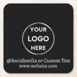 Text mit benutzerdefinierten Schwarzen Logos Moder Rechteckiger Pappuntersetzer<br><div class="desc">Aktualisieren Sie einfach das Branding Ihres Unternehmens mit unserer einfachen, maßgeschneiderten Geschäftsvorlage in einem modernen minimalistischen Stil. Fügen Sie Ihr Logo, den Namen der Social Media und die Website hinzu, oder erstellen Sie einen beruflichen Look in nur wenigen Minuten. Benötigen Sie Hilfe bei der Personalisierung? Kontaktieren Sie uns, indem Sie...</div>