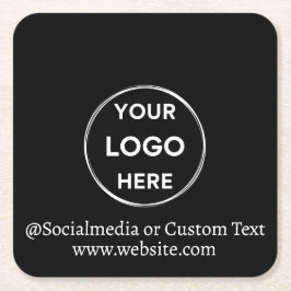 Text mit benutzerdefinierten Schwarzen Logos Moder Rechteckiger Pappuntersetzer