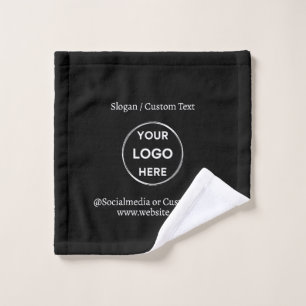 Text mit benutzerdefinierten Schwarzen Logos Moder Waschlappen