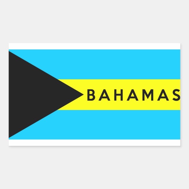 Text mit dem Symbol für Bahamas Rechteckiger Aufkleber (Vorderseite)