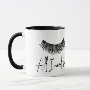 Text mit Eyelashes Tasse
