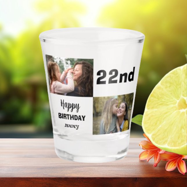 Text mit Foto Birthday Shot Glass Schnapsglas (Von Creator hochgeladen)
