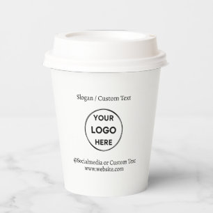 Text mit Minimalistischen Logos Pappbecher