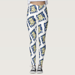 Text-Muster für die Kontextstatusflagge Leggings