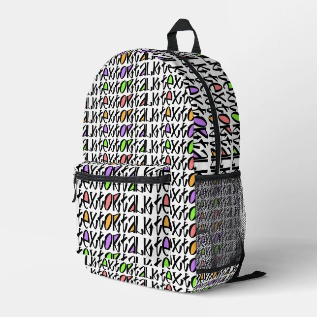 Text oder Vortrag Bedruckter Rucksack (Rückseitige Ecke Rechts)