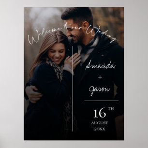 Text Overlay Foto Willkommen bei unserer Hochzeit Poster