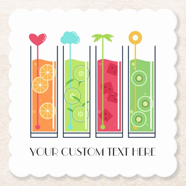 Text-Papier-Untersetzer der Sommer-Säfte Untersetzer (Vorderseite)