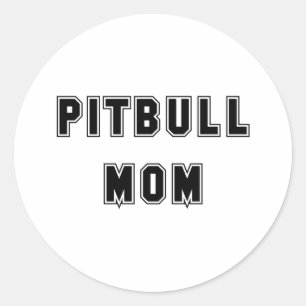 Text Pitbull-Mama Runder Aufkleber