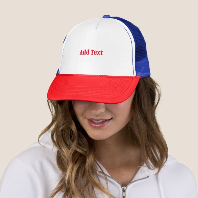 Text Red Color 100% Polyester-Schaumstoff-Vorderka Truckerkappe (Beispiel)