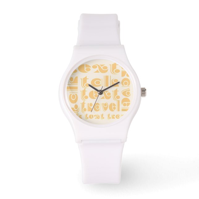 Text-Reisen weiß Armbanduhr (Vorderseite)