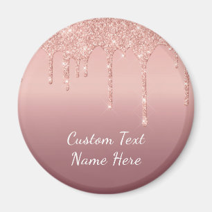 Text Rose Gold Blush Glitzer Sparkle Tropfen Hochz Magnet