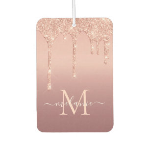Text-Rose Gold Ihr Name Letter Air Freshener Autolufterfrischer