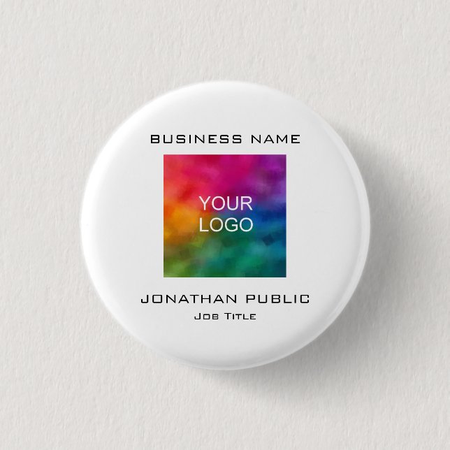 Text rund um das Logo für Unternehmen Button (Vorderseite)