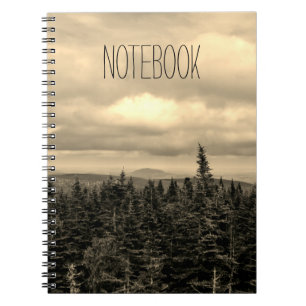 Text-Schablone Sepia-Landschaft Notizblock