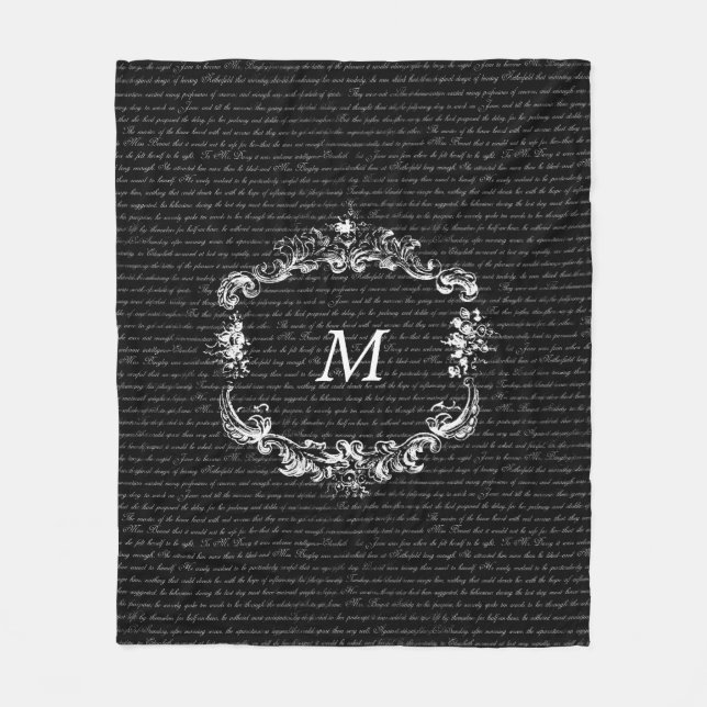 Text-Schwarz-personalisierte Fleece-Decke Janes Fleecedecke (Vorderseite)