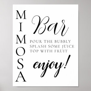 Text Script Minimal Mimosa-Bar-Schild Poster