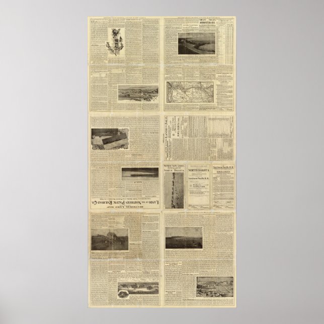 Text Seite der Landbeihilfe Norddakotas Poster (Vorne)