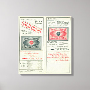 Text-Seite der Phillips-Touristen-Exkursionen Leinwanddruck