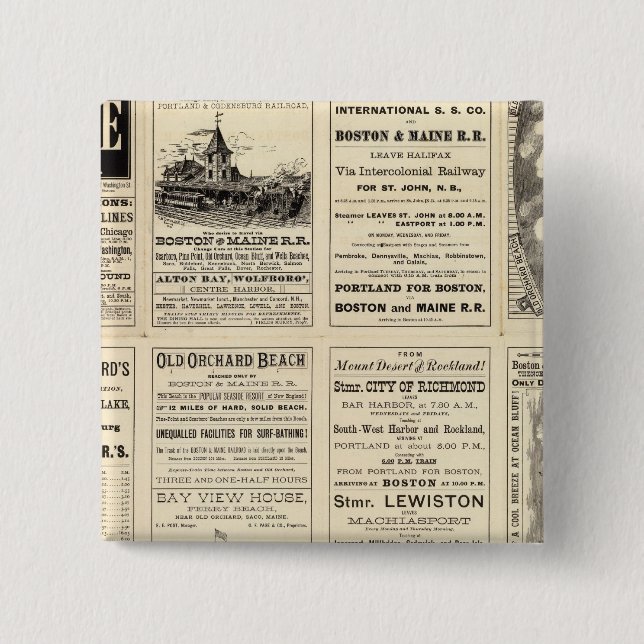 Text-Seite von Boston und Maine Railroad Button (Vorderseite)