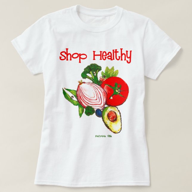 Text Shop Gesunde Helle Farben Gemüse Kunst  T-Shirt (Design vorne)