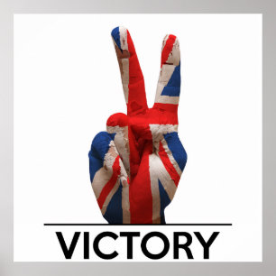 Text Siegsymbolhandvereinigten königreichs Briten Poster