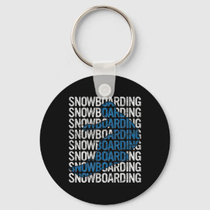 Text Snowboarder Silhouette Snowboard Geschenk Sno Schlüsselanhänger