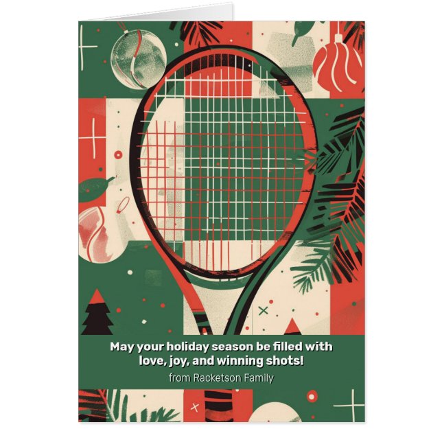 🎾 🎄 Text, Tennis Holiday Tennis Cheer (Vorne)