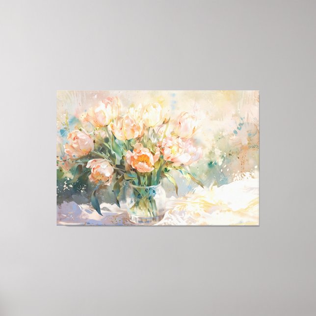 *~* Text TV2 STILL TULIPS Gestrickte Leinwand Prin (Vorderseite)