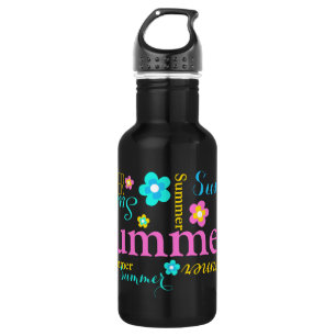 Text und Blume Mädchen benennen Sommerwasserflasch Trinkflasche
